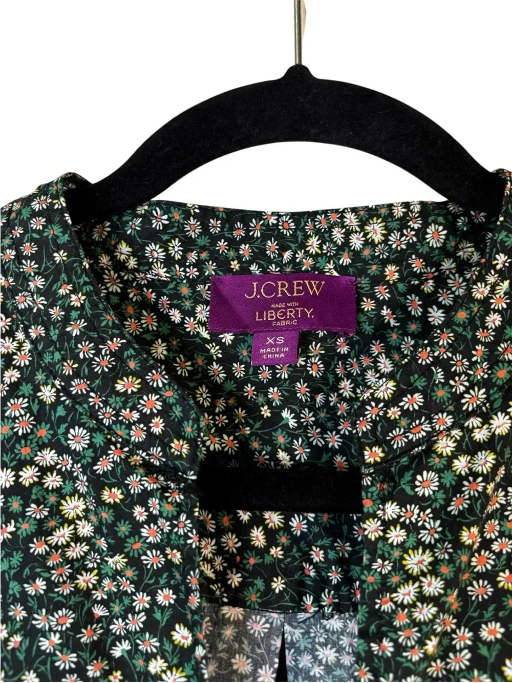 J. Crew x Liberty Delilah Dress Marguerite Fabric Size XS Cottage Core Green